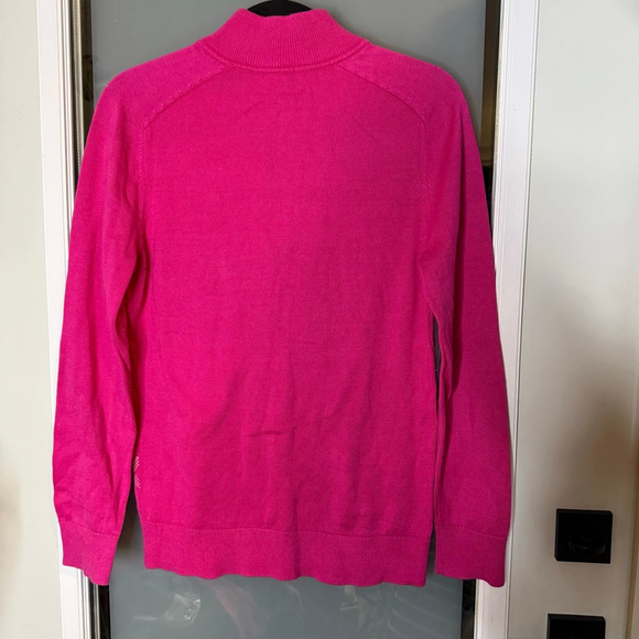 Vineyard Vines Pink Argyle 1/4 Zip Sweater M - Picture 5 of 7